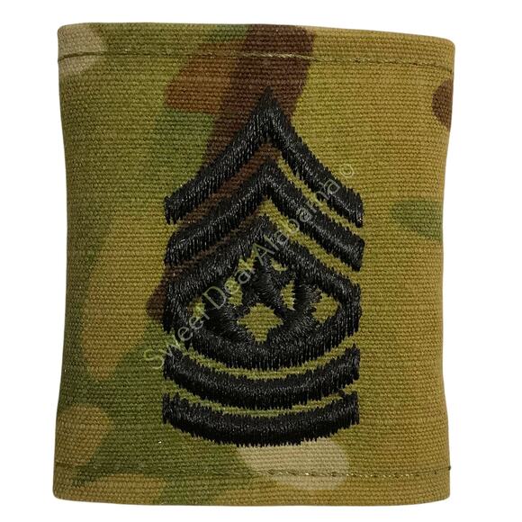 U.S. Army Command Sergeant Major OCP Slip-On Rank Insignia, Multi-Camo 2 x 1.75 - Picture 2 of 3